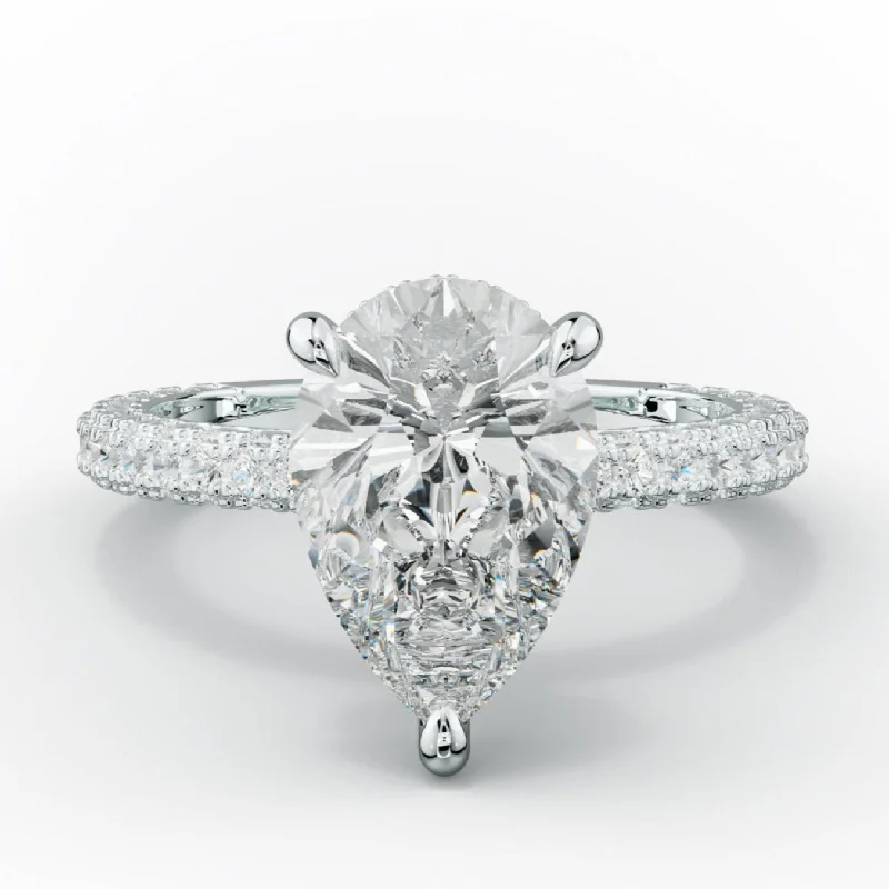 princess cut diamond engagement rings -Sofia Pear Shape Diamond Engagement Ring