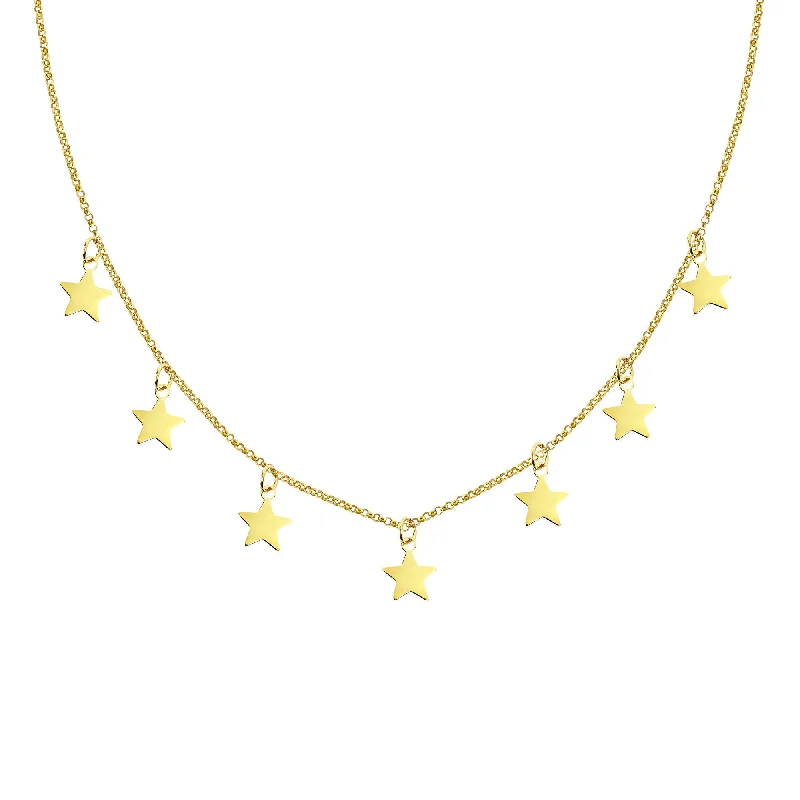 luxury diamond necklaces for women -Mini Stars Gold Necklace