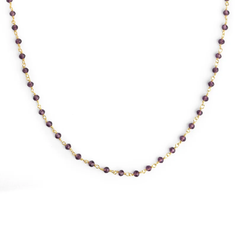 pearl necklaces for women -Crystals Lavande Gold Necklace