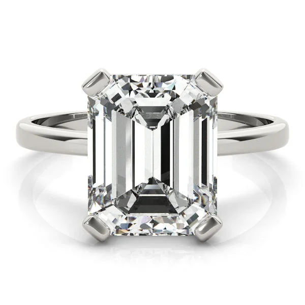 engagement rings for non-traditional brides -Noemi Emerald Diamond Solitaire Engagement Ring