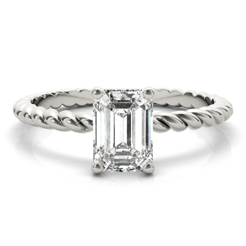 romantic engagement rings for women -Eleanor Emerald Diamond Solitaire Engagement Ring