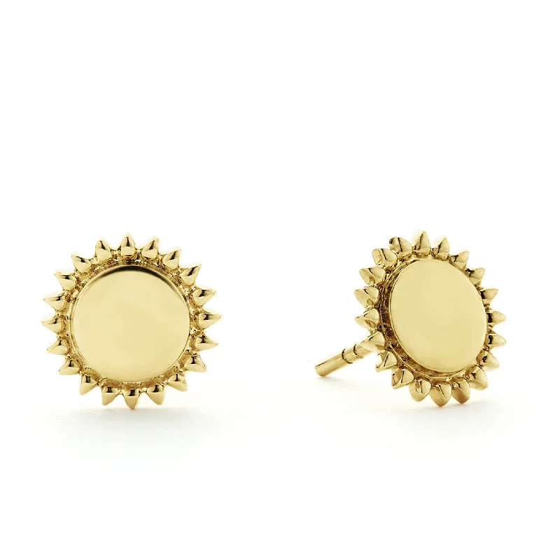 women’s sterling silver earrings -KSL 18K Gold Circle Stud Earrings