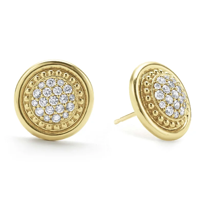 luxury earrings for women -Meridian 18K Gold Diamond Stud Earrings