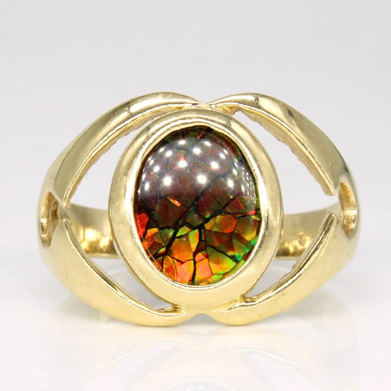 custom rings for women -Ammolite Cocktail Ring | 1.50ct | SZ 8.75 |