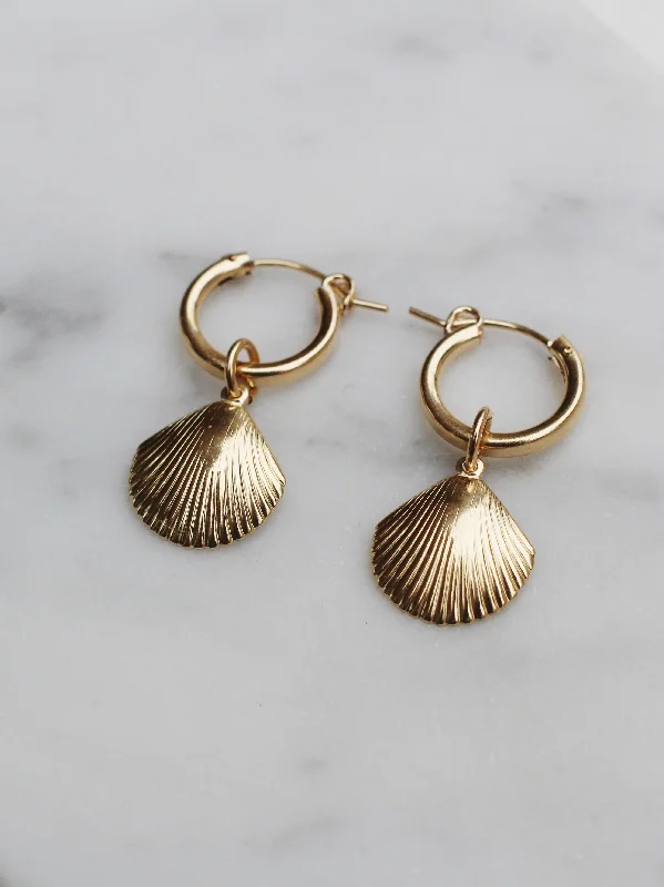 long earrings for women -SpeShell Hoop Earrings