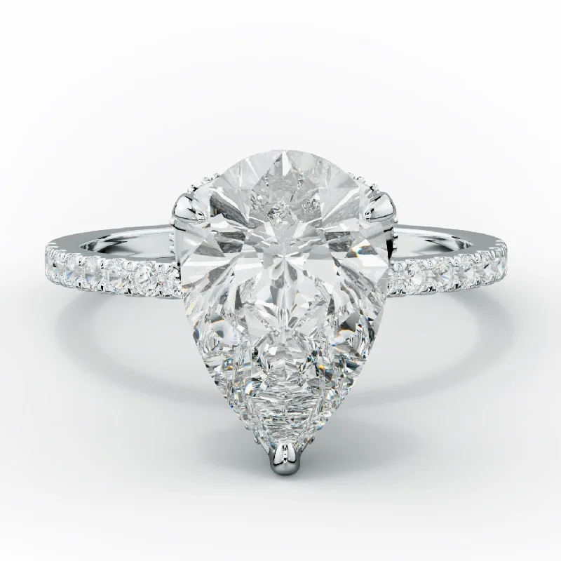 luxury gemstone engagement rings -Charlotte Pear Shape Diamond Engagement Ring