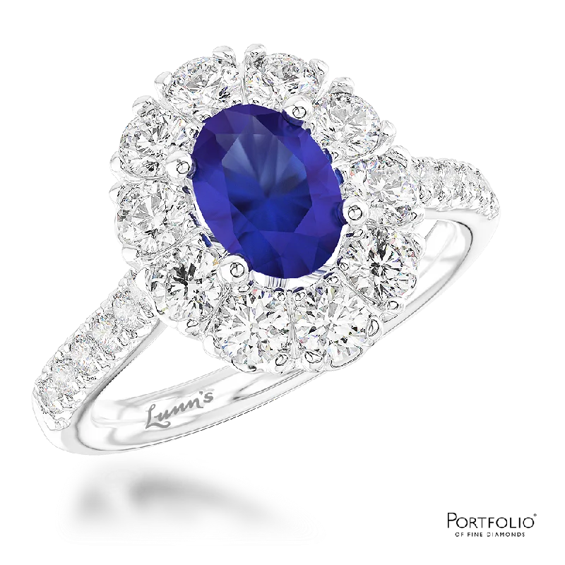 luxury rings for women -Cluster 1.39ct Sapphire Platinum Ring