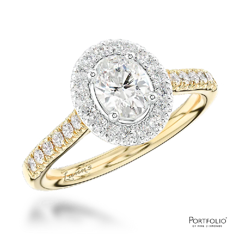 stylish rings for women -Cluster 0.50ct D SI1 Diamond Yellow Gold/Platinum Ring