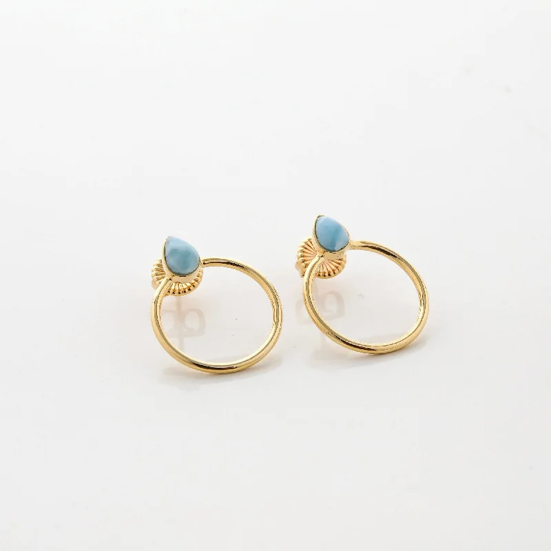 colorful earrings for women -Vermeil Larimar Earrings Vera