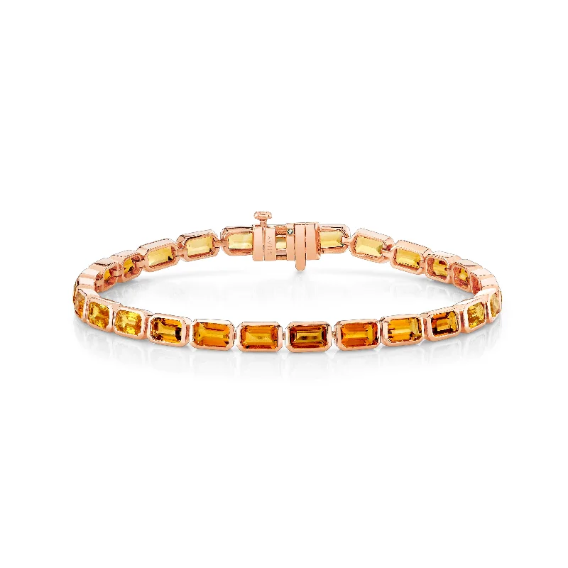 crystal bangles for women -YELLOW SAPPHIRE & CITRINE EAST WEST TENNIS BRACELET