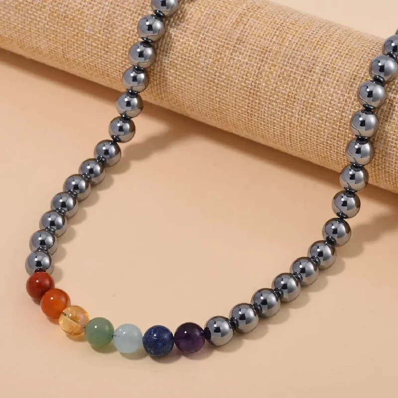 contemporary necklaces for women -Seven Chakra Beaded Necklace