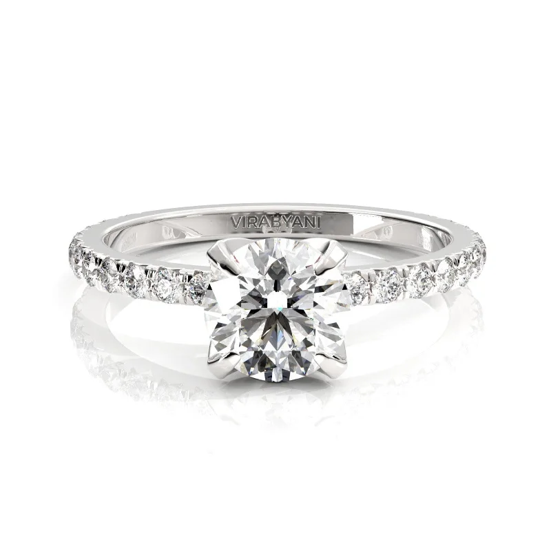 custom engagement rings for women -Chiara Round Diamond Engagement Ring