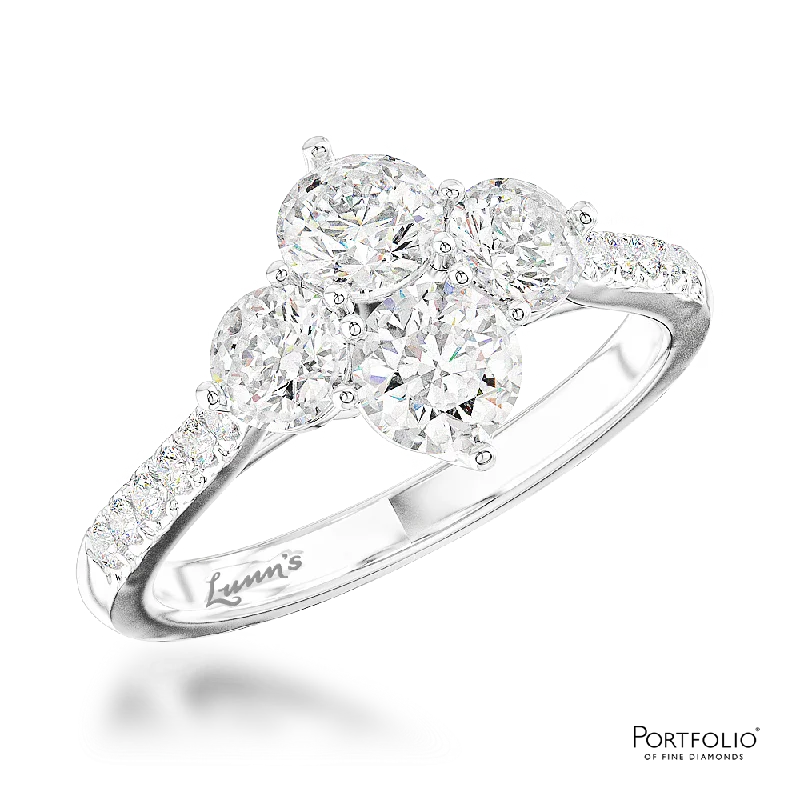 women’s halo rings -Cluster 1.00ct G SI1 Diamond Platinum Ring