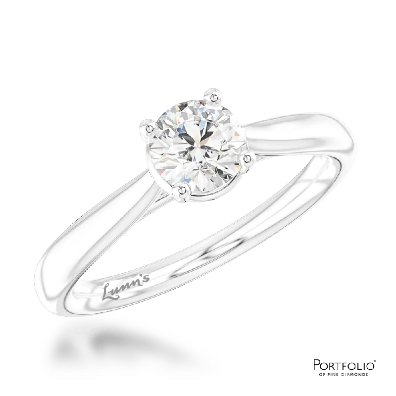 high-end rings for women -Solitaire 0.51ct H SI1 Diamond Platinum Ring