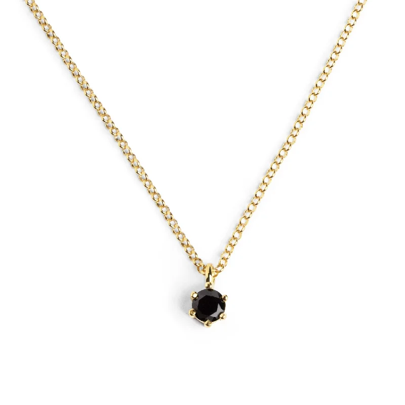 silver chain necklaces for women -Sophie Black Gold Necklace