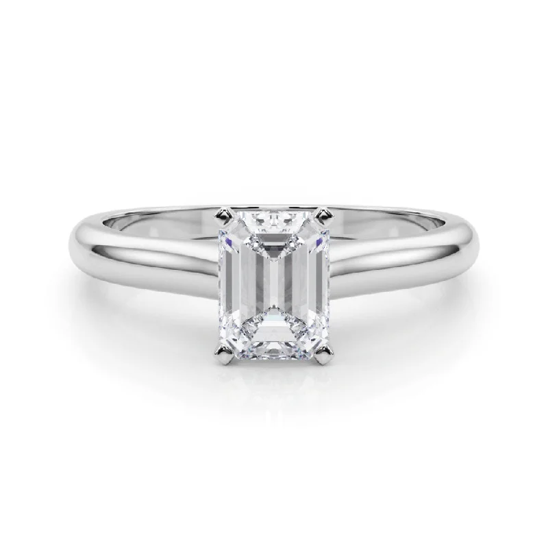 luxury gemstone engagement rings -Isabella Emerald Diamond Solitaire Engagement Ring