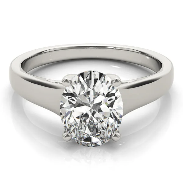 wedding ring sets for women -Evelyn Oval Diamond Solitaire Engagement Ring