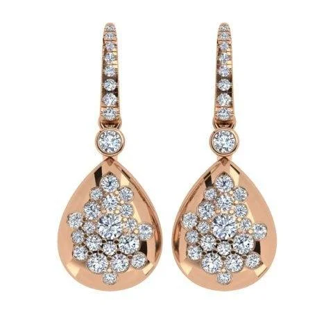 elegant pearl drop earrings -Shepherd Hook Diamond Drops