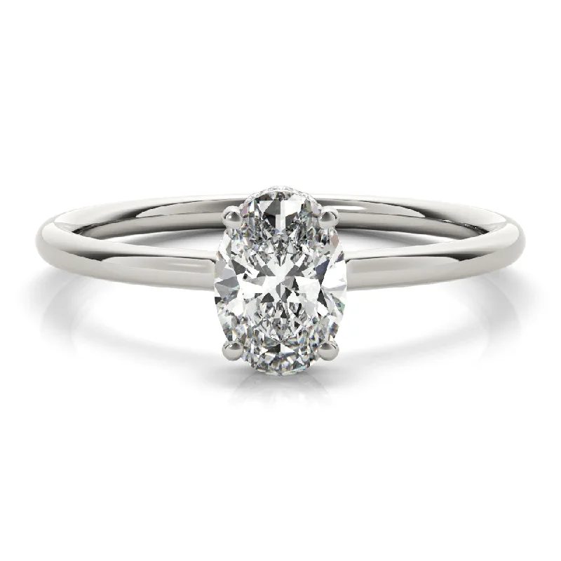 cubic zirconia engagement rings -Aimee Oval Diamond Solitaire Engagement Ring