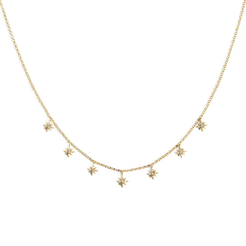 creative design necklaces for women -Mini Polar Stars Gold Necklace