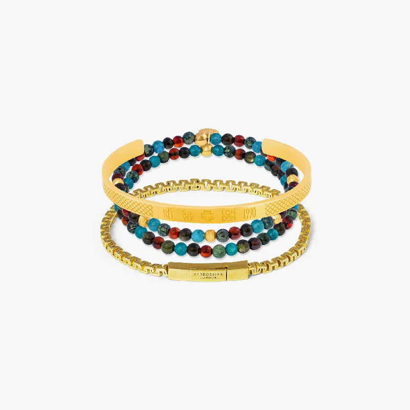 women’s fashion bangles sets -Stacked Multi-Layer Mixed Bracelet In Multicolour  