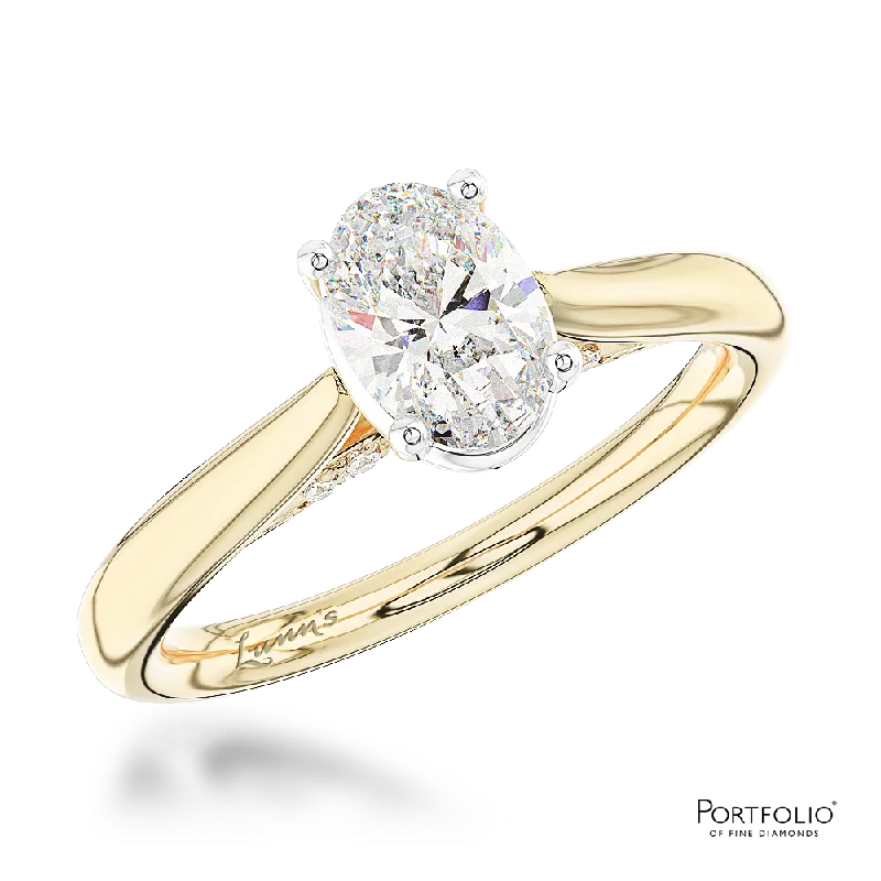 rings for special occasions -Solitaire 0.51ct D VS2 Diamond Yellow Gold/Platinum Ring