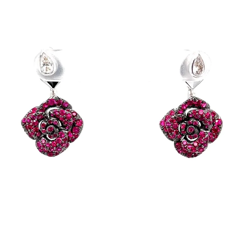 women’s luxury pearl earrings -Ruby Rose Earrings