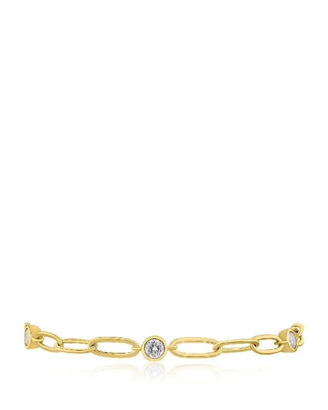 women’s gemstone bracelets -CZ Link Station Bracelet