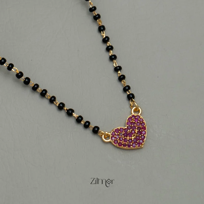 creative design necklaces for women -AG101894 - AD Stone  Heart Pendant Mangalsutra