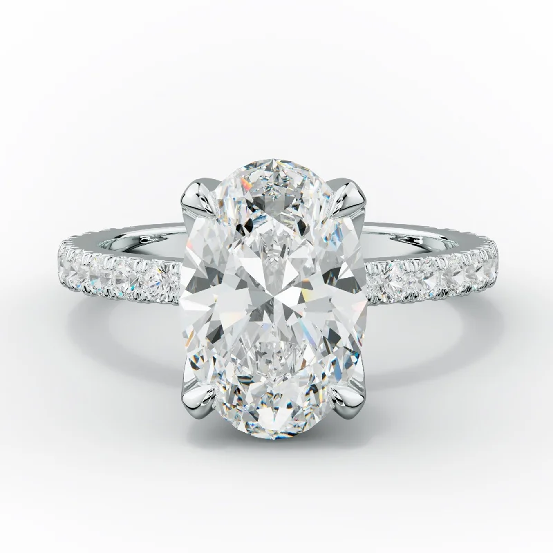 classic princess cut engagement rings -Evelyn Oval Diamond Engagement Ring