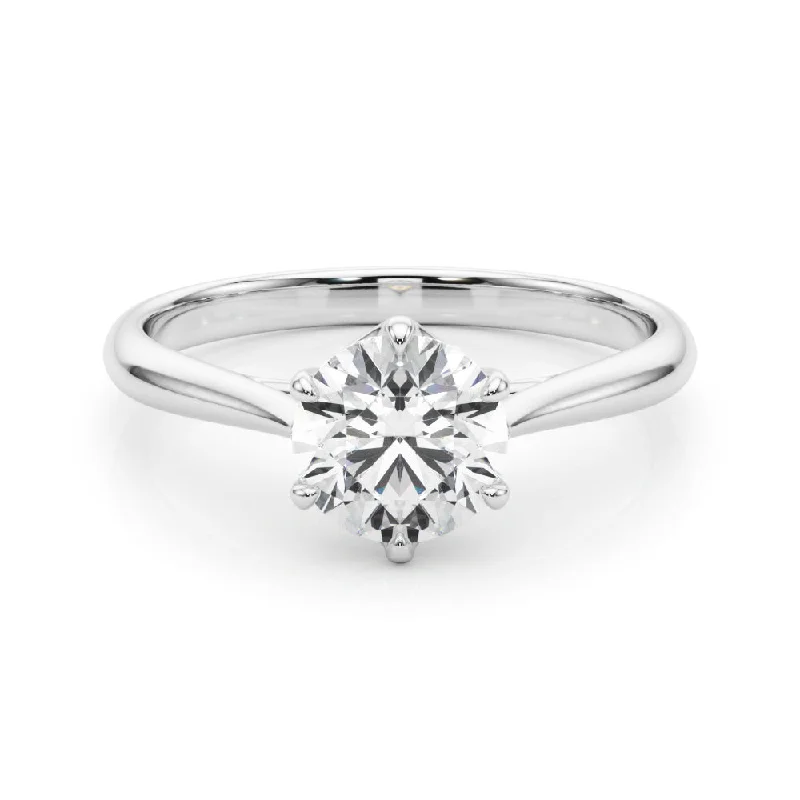 radiant-cut diamond engagement rings -Elizabeth Round Diamond Solitaire Engagement Ring