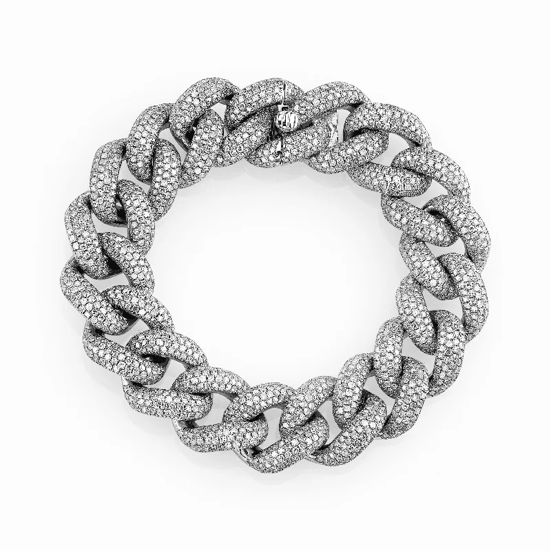 diamond bangles for women -MEN'S DIAMOND PAVE JUMBO LINK BRACELET