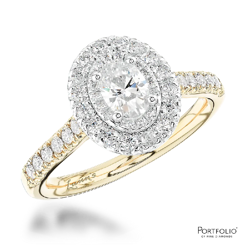 stylish rings for women -Cluster 0.30ct E SI2 Diamond Yellow Gold/Platinum Ring