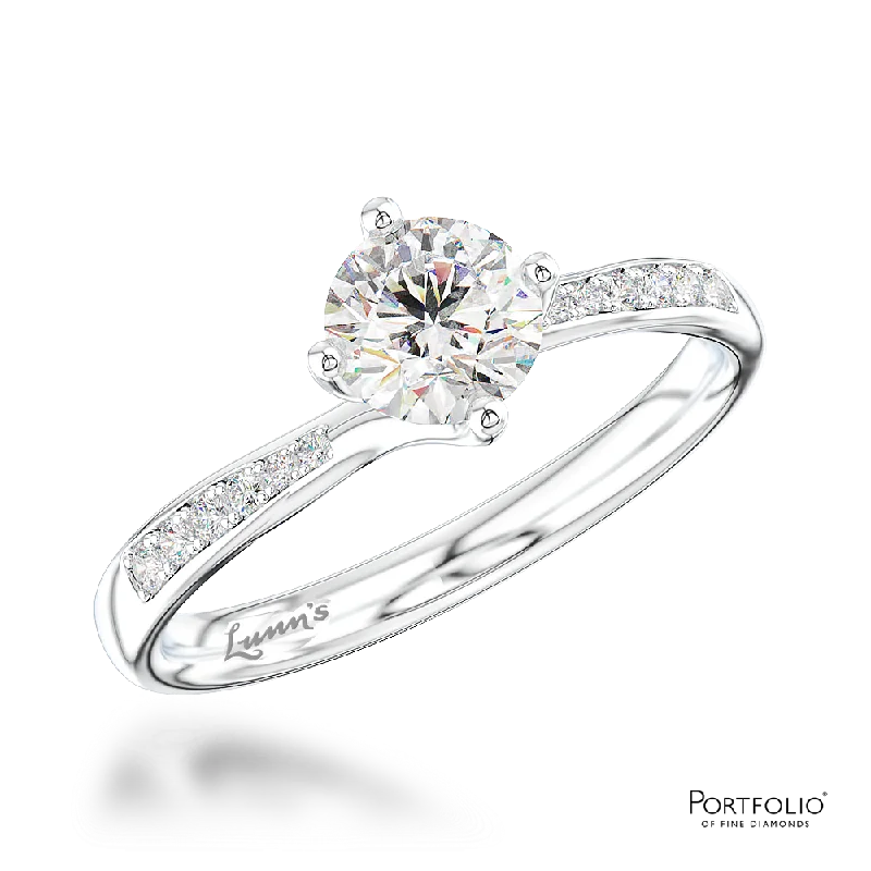 wedding ring sets for women -Solitaire 0.31ct E VS2 Diamond Platinum Ring