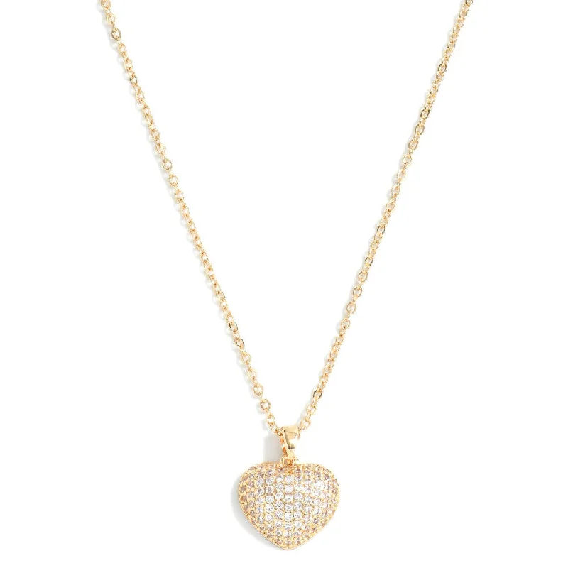 vintage necklaces for women -CZ Puff Heart Necklace