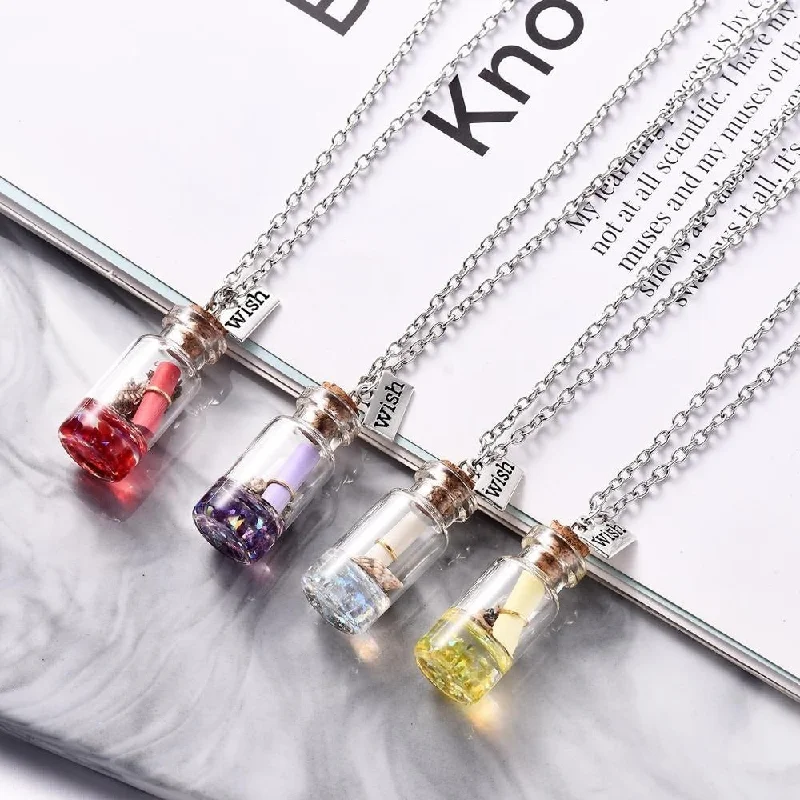 stylish chain necklaces for women -Bottle Vial Necklace Pendant