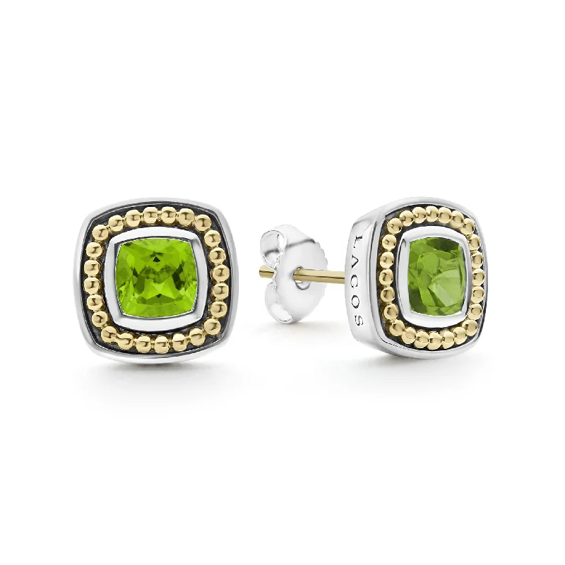 vintage-inspired earrings for women -Rittenhouse Peridot Stud Earrings