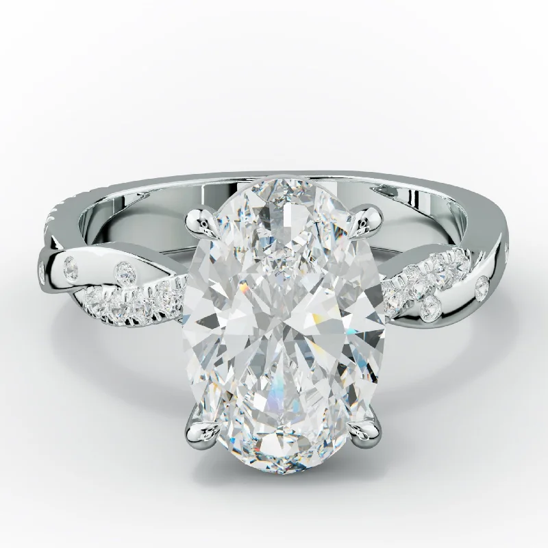 anniversary engagement rings -Mia Oval Diamond Engagement Ring