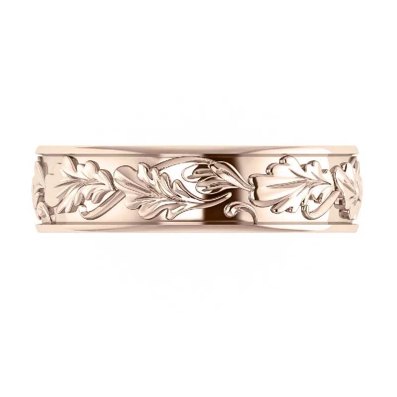 luxury fashion rings for women -Man wedding band, matching oak leaf ring