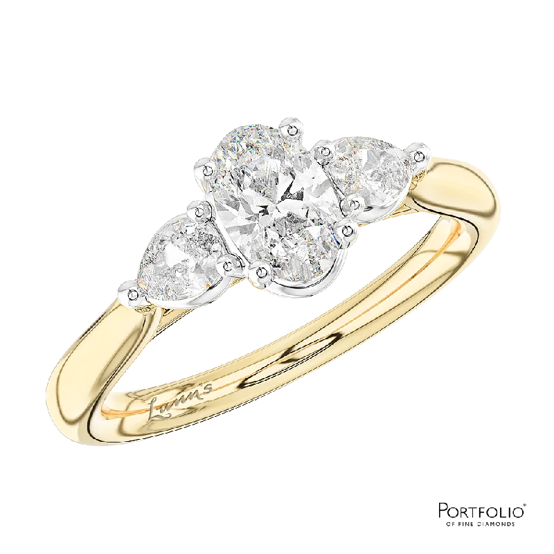 women’s rings -Three Stone 0.30ct F SI1 Diamond Yellow Gold/Platinum Ring