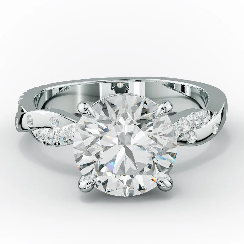 designer engagement rings -Mia Round Cut Diamond Engagement Ring