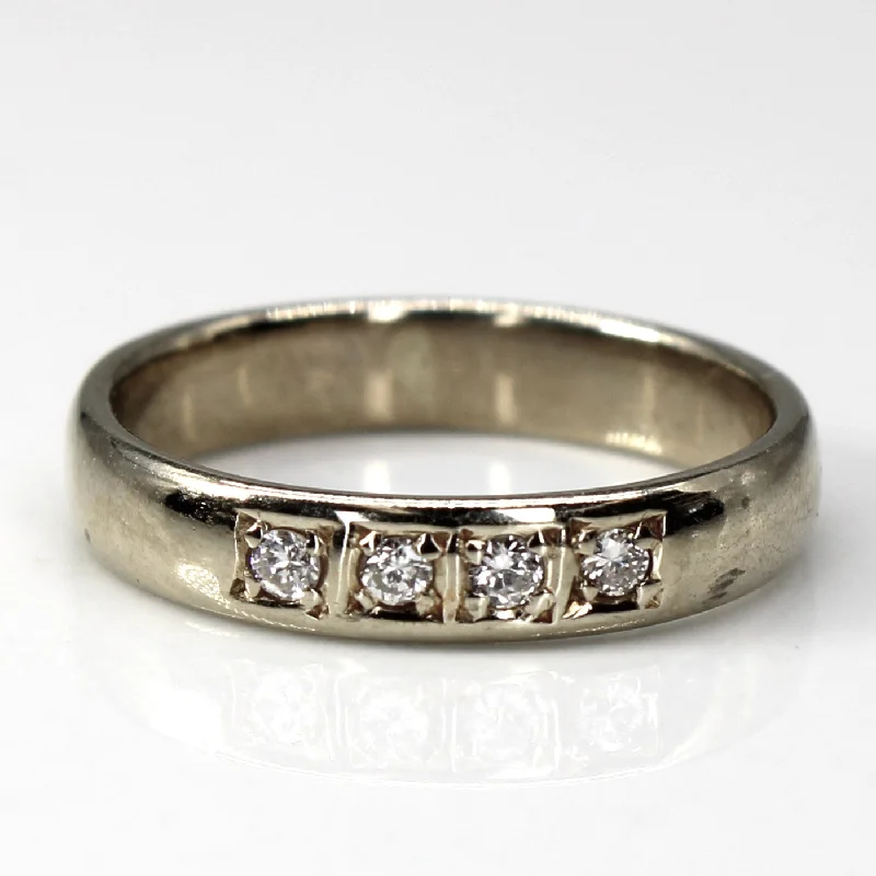 women’s solitaire rings -Four Stone Diamond Band | 0.10ctw | SZ 4.5 |