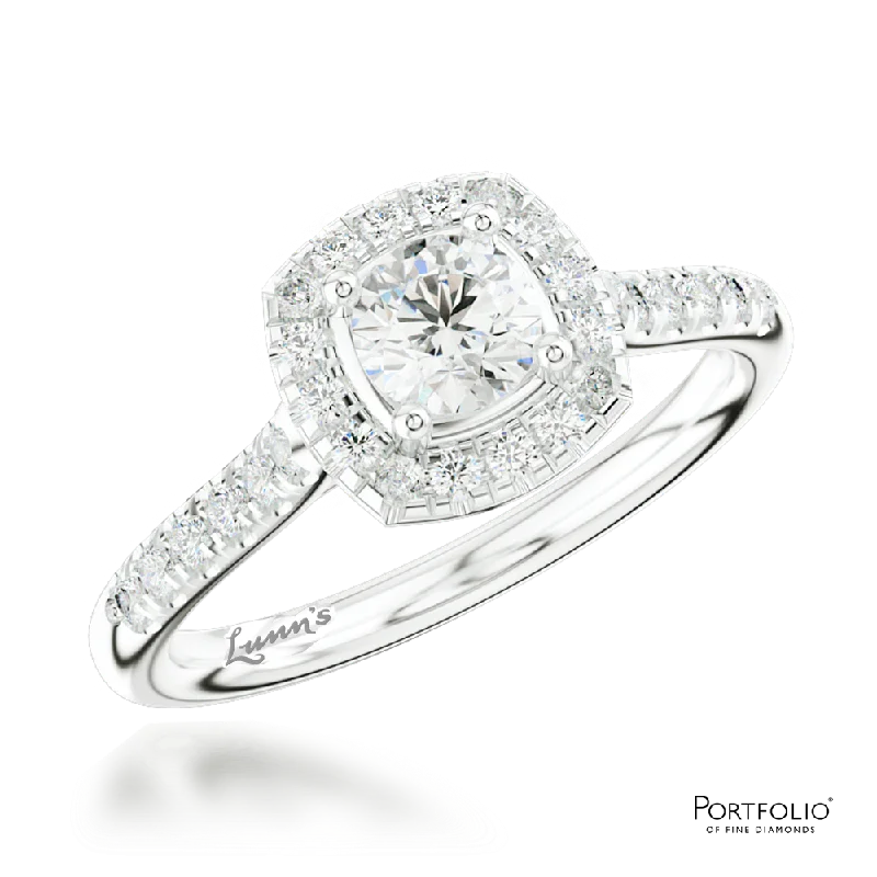 rings for special occasions -Cluster 0.30ct F SI1 Diamond Platinum Ring