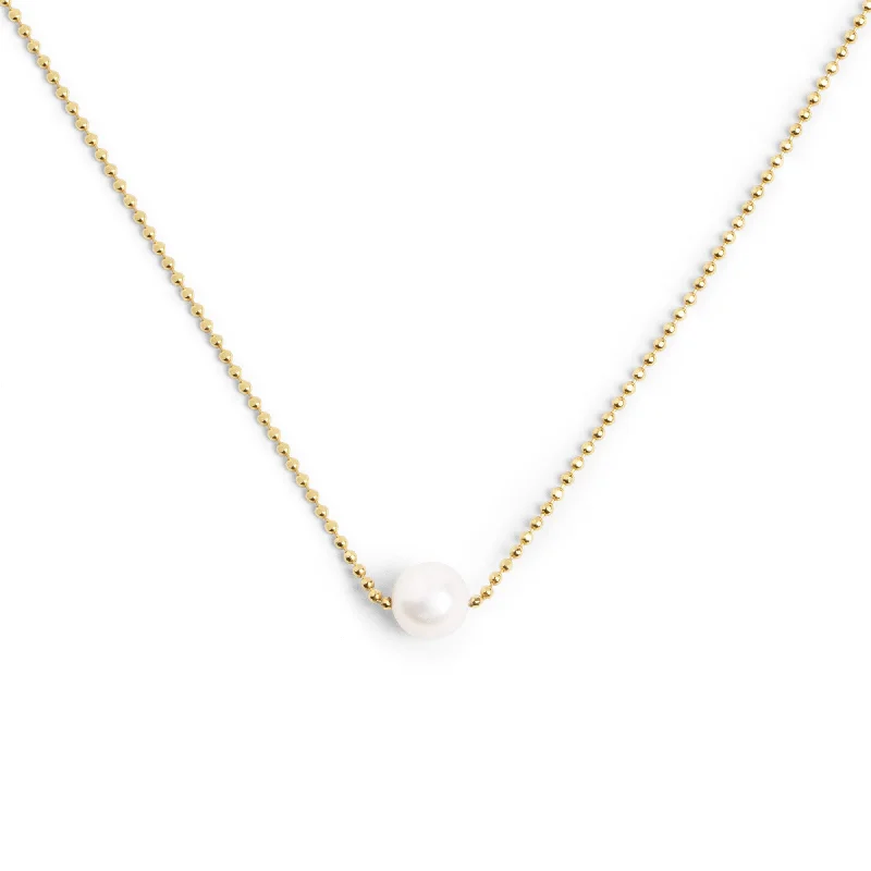 elegant pendant necklaces for women -Single Pearl Gold Necklace