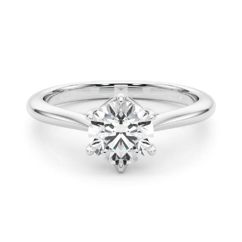 romantic proposal engagement rings -Grace Round Diamond Solitaire Engagement Ring