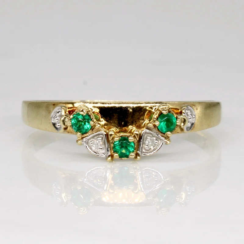 adjustable rings for women -Michael Hill' Synthetic Emerald & Natural Diamond Ring | 0.06ctw, 0.01ctw | SZ 9.25 |