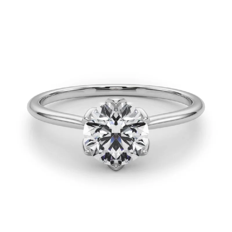 white gold engagement rings -Esme Round Diamond Solitaire Engagement Ring