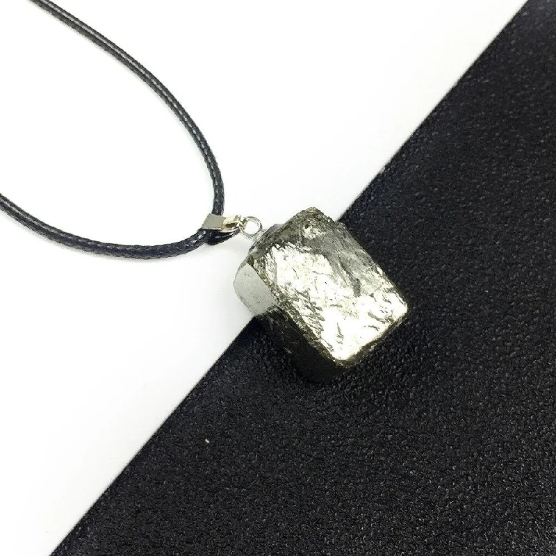 romantic necklaces for women -Pyrite Crystal Necklace Pendant