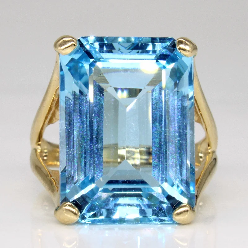 elegant diamond rings for women -Blue Topaz Cocktail Ring | 19.20ct | SZ 6.5 |