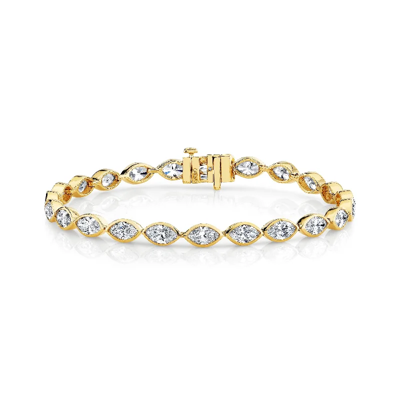 engraved bangles for women -READY TO SHIP DIAMOND MARQUISE EAST WEST TENNIS BRACELET